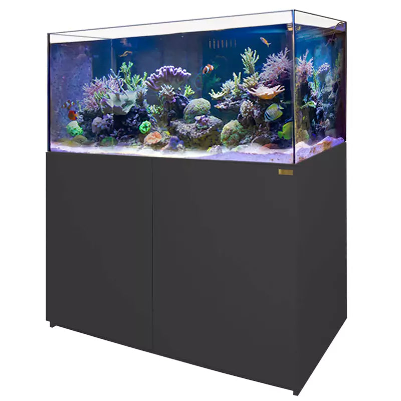 Aqua Dream 130 Gallon Coral Reef Aquarium Ultra Clear Glass Tank & Built in Sump All Black