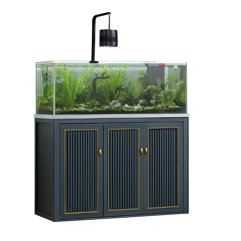 Aqua Dream 175 Gallon Plants Ranchu Aquarium with Ultra Clear Glass and Built in Sump All Black