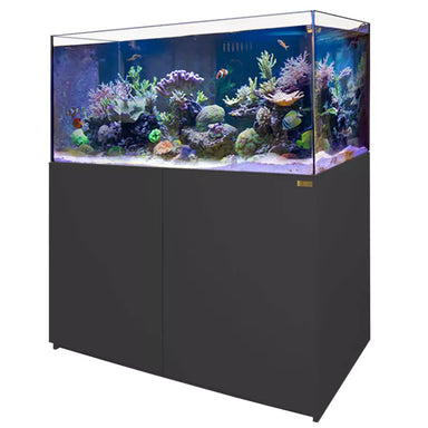 Aqua Dream 130 Gallon Coral Reef Aquarium Ultra Clear Glass Tank & Built in Sump All Black