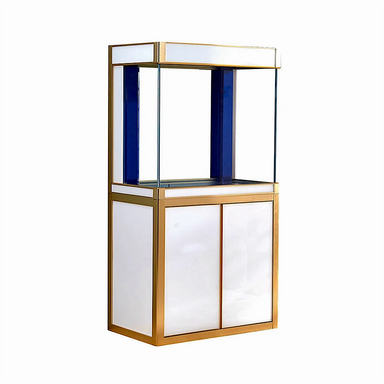 Aqua Dream 100 Gallon Tempered Glass Aquarium White and Gold