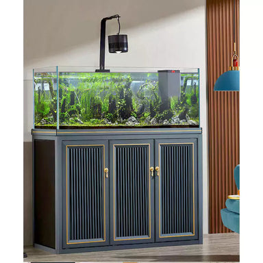 175 Gallon Plants Ranchu Aquarium with Ultra Clear Glass and Built in Sump All Black