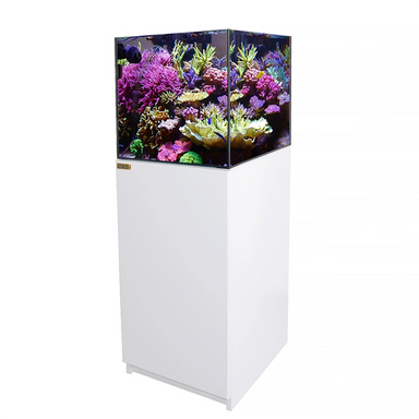 Aqua Dream 37 Gallon Coral Reef Aquarium Ultra Clear Glass Tank & Built in Sump All White