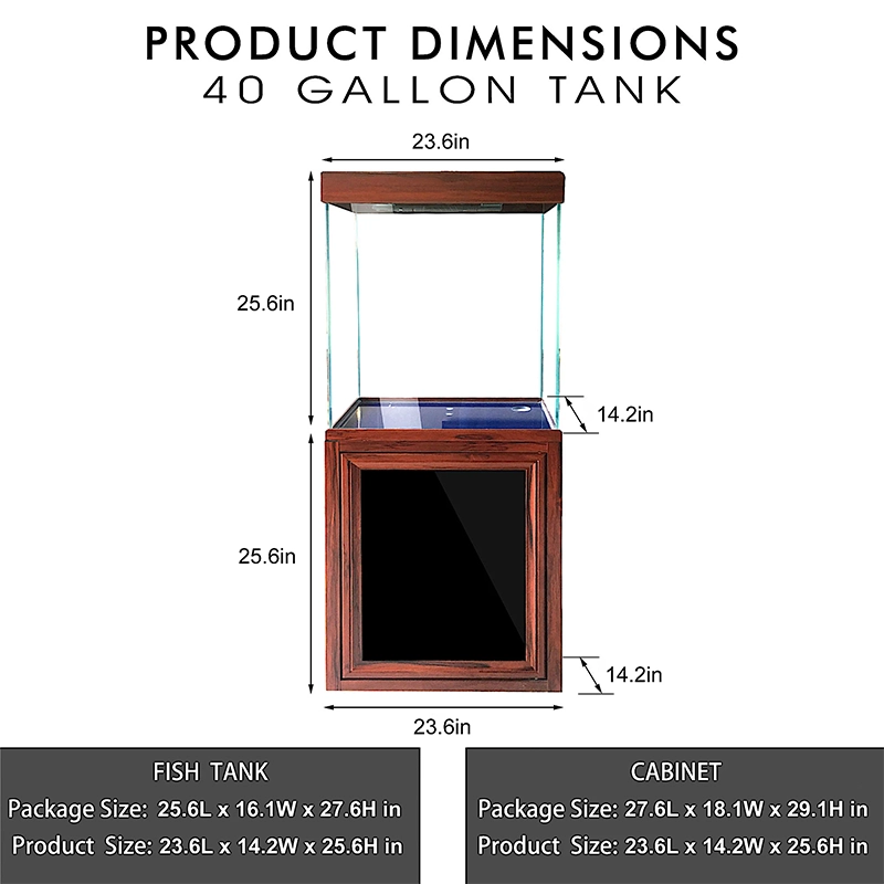 Aqua Dream 40 Gallon Tempered Glass Aquarium Redwood