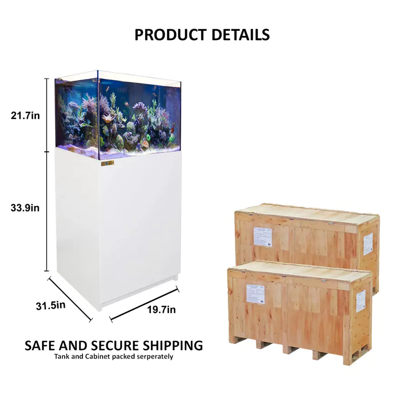 Aqua Dream 90 Gallon Coral Reef Aquarium Ultra Clear Glass Tank & Built in Sump