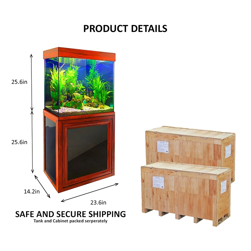 Aqua Dream 40 Gallon Tempered Glass Aquarium Redwood