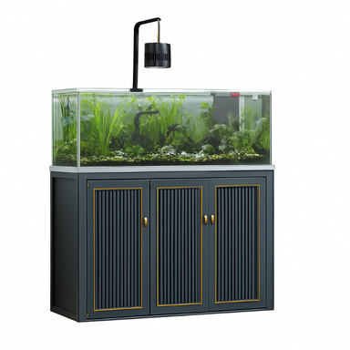 Aqua Dream 175 Gallon Plants Ranchu Aquarium with Ultra Clear Glass and Built in Sump All Black