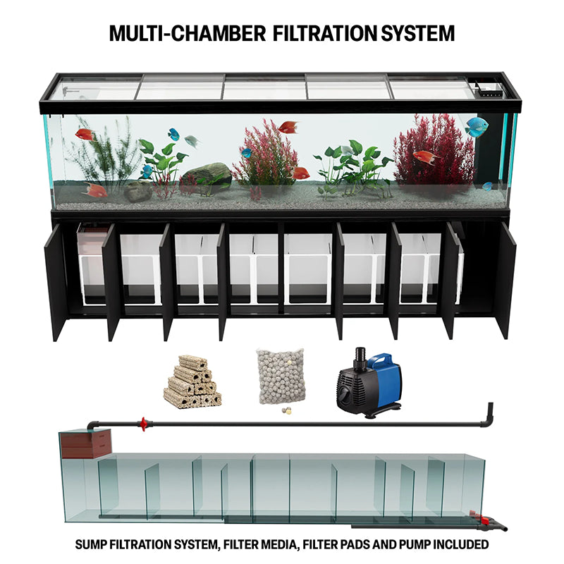 Aqua Dream 600 Gallon Tempered Glass Aquarium Black