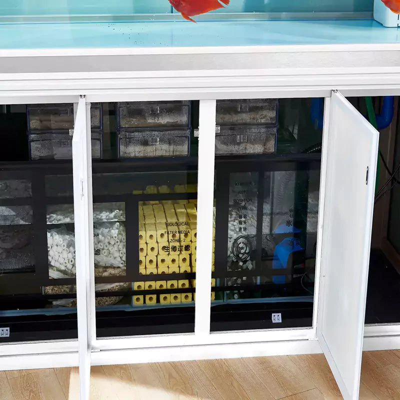 Aqua Dream 145 Gallon Tempered Glass Aquarium White and Silver