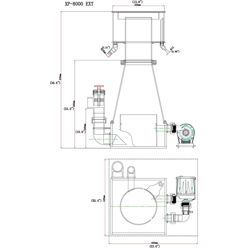 Reef Octopus SRO XP8000E Recirculating External Protein Skimmer